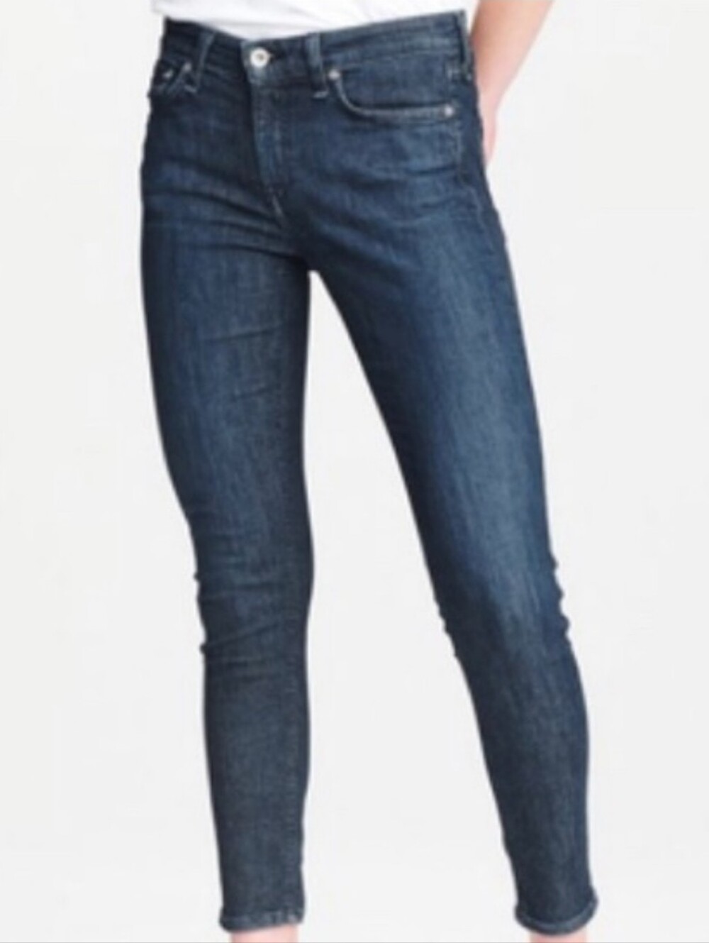 Rag & Bone Cate Mid-Rise Ankle Skinny Jeans Dark Wash Denim 26
